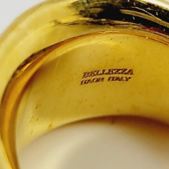 Gorgeous Bellezza jewelry gold-tone sandblast fashion ring size 6 - Picture 3 of 4